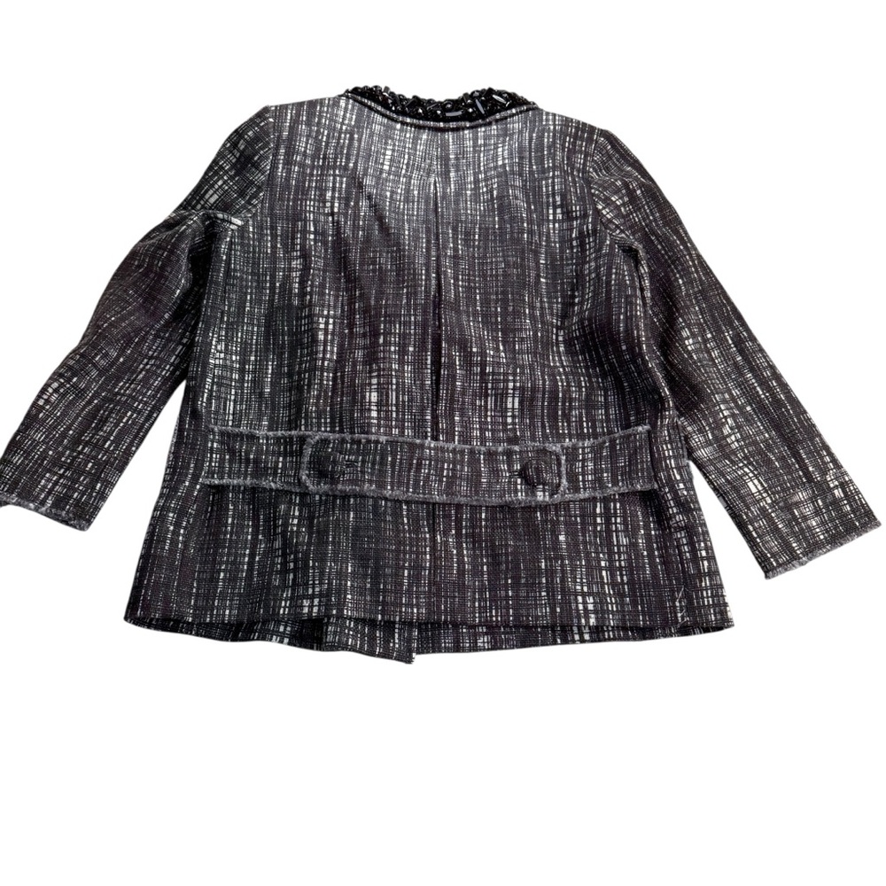 J.Crew Collection Tweed Contessa jeweled black and white Blazer‎ size 6 - Picture 12 of 15